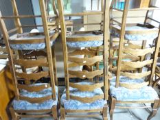 A set of six (5 and 1) Ethan Allen ladderback chairs