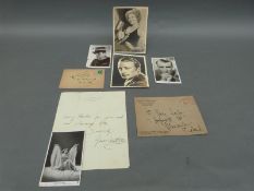 Five signed film interest photographs comprising Jessie Matthews, John Mills, John Stuart,