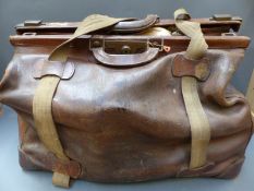 A vintage leather Gladstone bag by Army and Navy Co-operative Society,