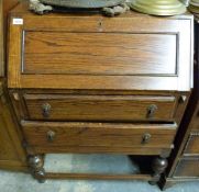 An oak bureau,
