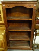 A three shelf stained bookcase (H168 x W94 x D34cm)