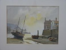 Don Micklethwaite watercolour harbour scene,