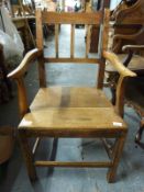 A 19thC oak armchair