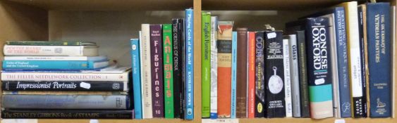 A collection of reference books including Silversmiths of Birmingham, Watches,