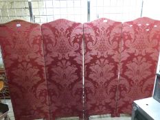 A four fold fabric screen,
