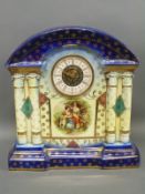 A Continental ceramic shelf/mantel clock