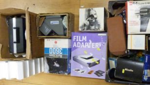 A quantity of cameras, accessories etc to include Polaroid, projector,