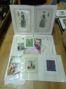 A quantity of fashion etchings/engravings and a quantity of shipping and other ephemera including
