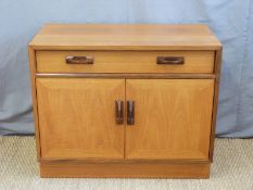 A G-Plan retro sideboard comprising a single drawer over two doors (H69 x W84 x D46cm)