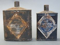 Two Curtis & Harvey Diamond Grain Gunpowder tins/ canisters, both with original labels,