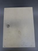 An ammunition cabinet with key and carry handle together with various shooting accessories