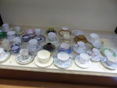 A collection of decorative collectable cups and saucers including Royal Worcester, Aynsley,