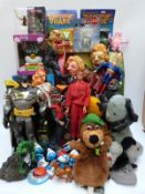A collection of puppets and Sci-Fi figures,