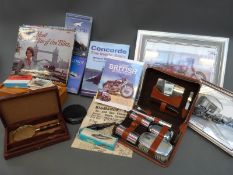 A quantity of ephemera and collectables including Concorde related, Vera Lynn records, slides,