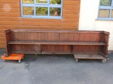 A 19thC oak church pew with lectern back, ex St Bartholomew's Church, Cam,