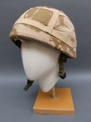 Four modern military helmets