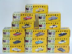 Fourteen Vanguards 1:43 scale diecast model cars,