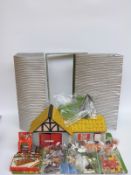 A collection of Britains and similar model farm animals, buildings and accessories,
