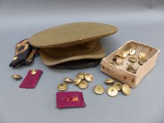 WWI Army officer's cap and naval buttons