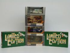 Six Corgi diecast model commercial vehicles and vehicle sets Gratton 97084, Freeborn's 97086,