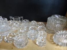 A collection of glass salts including 19thC examples