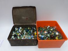 A large collection of mainly glass marbles