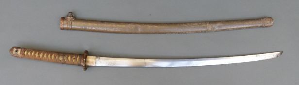 A Japanese officer's katana with signed tang,