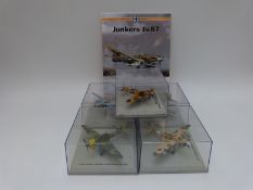 Sixty four diecast model military aeroplanes,