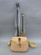 A vintage wicker creel,