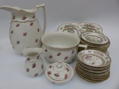 A Pountney/Bristol pottery dressing table set and vatrious Coalport Indian Tree dinnerware