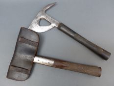 An Air Ministry escape axe together with fire or similar axe possibly Shane & Co.