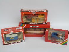 Four Britains model farm implements Tumbrel Cart 9499, Krone Benac RBR 3000 9534,