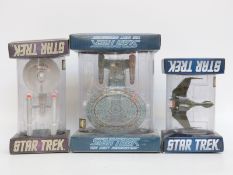 Three Corgi Star Trek diecast models USS Enterprise-D CC96603,