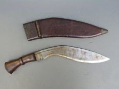 WWII Gurkha kukri marked to blade HW45 and to sheath 1945 with broad arrow