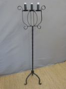 A blacksmith-made candelabra,