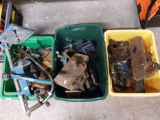 A collection of woodworking tools and planes including Record no 4 Victor, Stanley no 6,