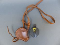 A leather cased Stanley clinometer,