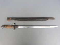A 1907 pattern bayonet in scabbard,