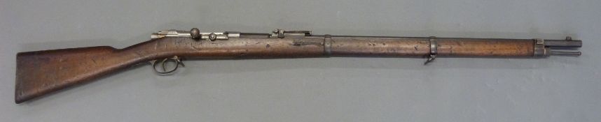Mauser Model 71/84 bolt action rifle with adjustable rear sight, sling suspension loops,