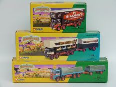 Three Corgi Classics The Showman's Range diecast model sets Billy Crow & Sons Atkinson 8 wheel