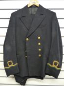 A Naval uniform and hat, the jacket marked Austin Reed, approximately 36in chest,