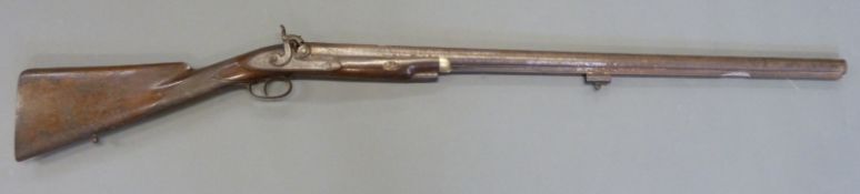 Alex Grahame of Berwick on Tweed 18 bore percussion hammer action gun with named and engraved lock,