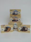 Five Corgi Commercials diecast model Bedford Pantechnicon vans Barnardos 97087, Masons 97089,