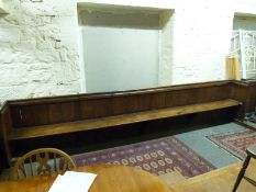 A19thC oak church pew, ex St Bartholomew's Church, Cam,