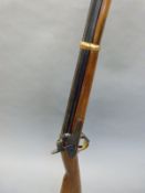 Antonio Ziolo 8 bore percussion hammer action gun with brass trigger guard, mounts and butt plate,