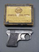 Webley and Scott .22 Sports Starting Pistol in original box with instructions.