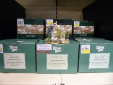 Twenty green boxed Lilliput Lane cottages to include Silent Night,