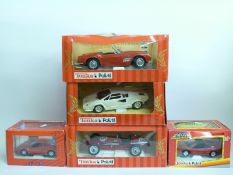 Five Tonka Polistil 1:18 scale diecast model sports cars,