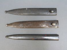 Three assorted bayonet scabbards