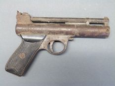Webley & Scott .22 air pistol with chequered bakelite grips, serial number 57985.